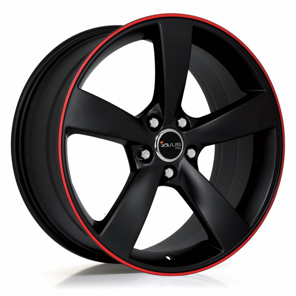 Leichtmetallfelgen AF10 MATT BLACK RED LINE